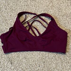 Athleta Strappy Plum Sports Bra Bikini top small
